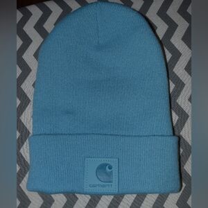 NWOT Carhartt Light Blue Logo Knit Hat